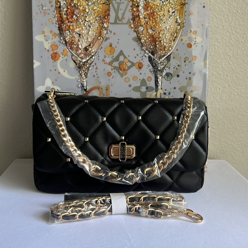 BADGLEY MISCHKA Diamond Quilted & Studs On Cover Crossbody - Picture 13 of 14